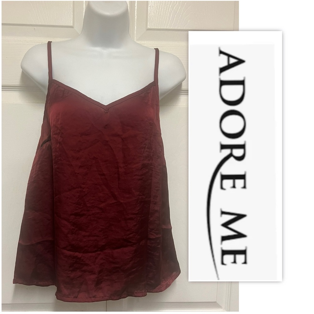 Adore Me Maroon Satin Camisole